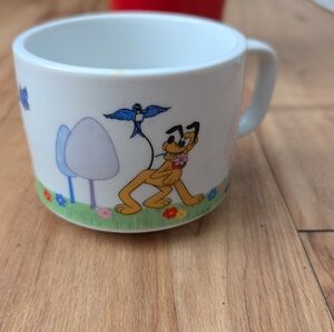 Vintage Disney Pluto Mug with Bird Design